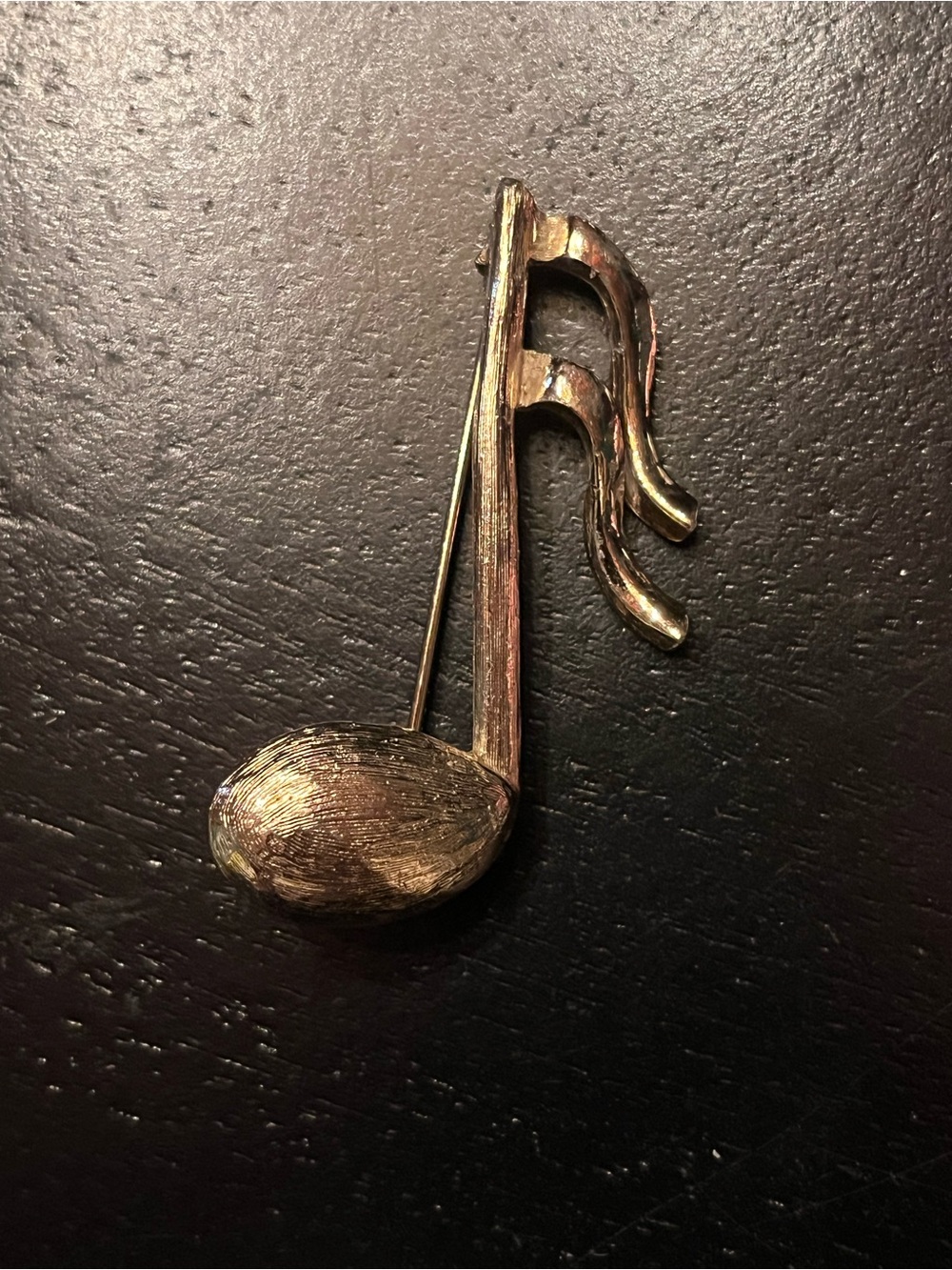Vintage Gold Music Note Brooch Pin